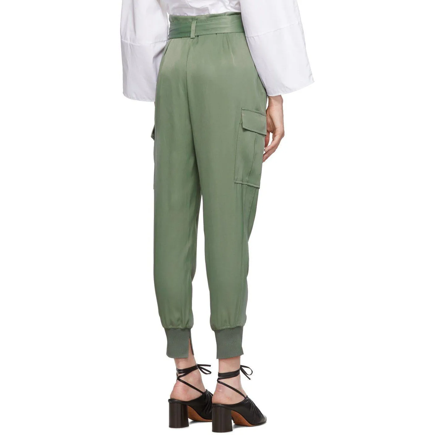 3.1 Phillip Lim Green Satin Cargo Trousers
