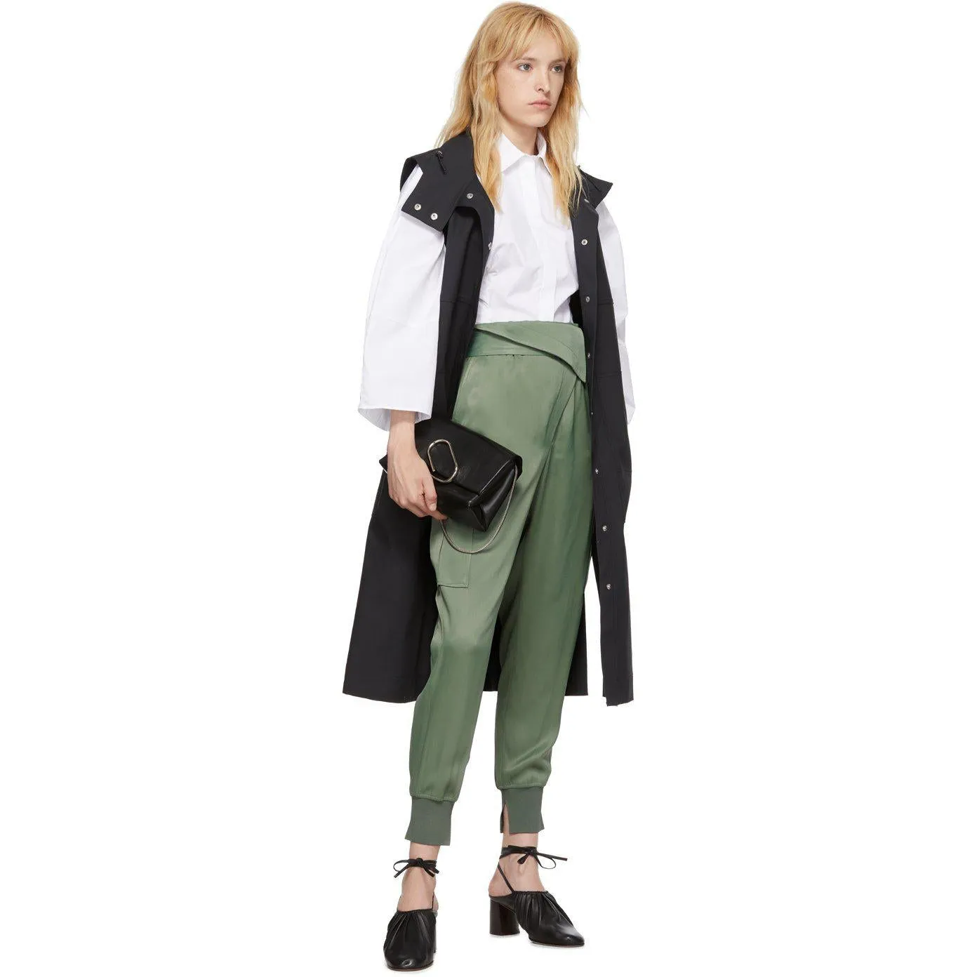 3.1 Phillip Lim Green Satin Cargo Trousers