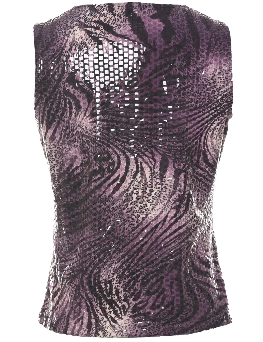 Animal Print Y2K Evening Top - S