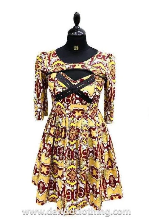 Ankara Dress With Cross on Chest