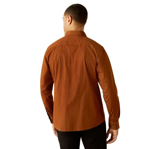 ARIAT MENS MICKEY MDRN LS SHIRT BROWN