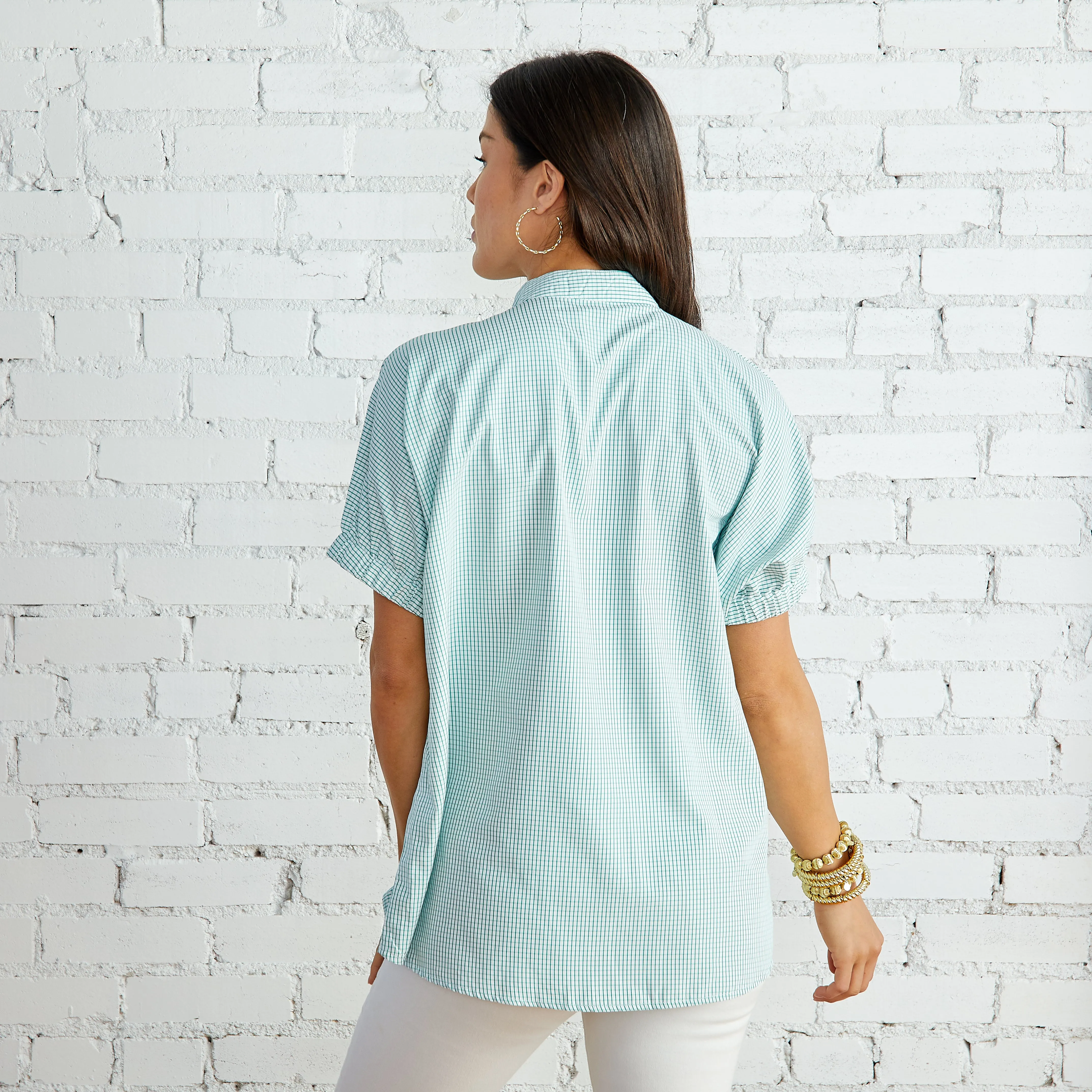 Betsy Button Down Green