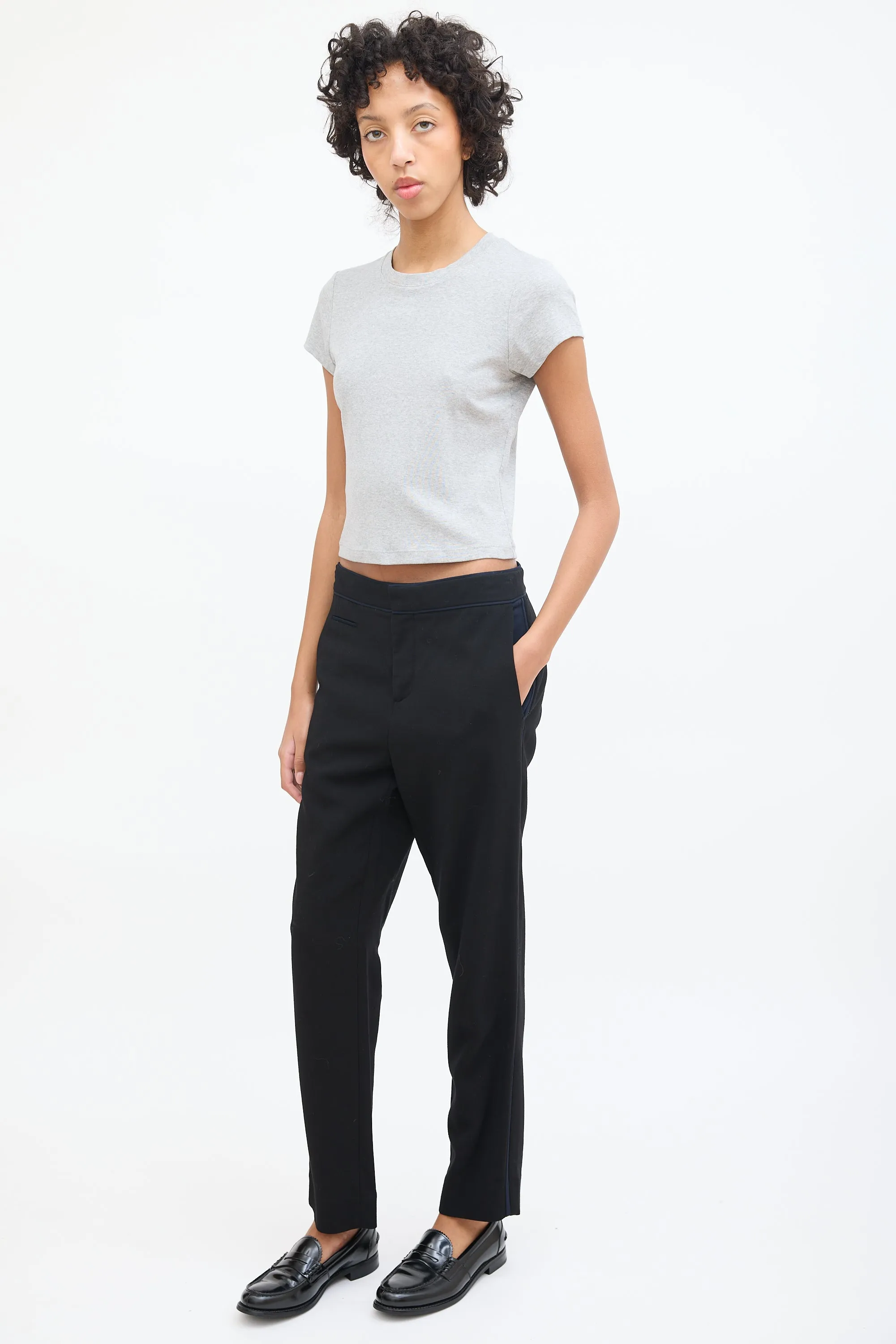 Black & Navy Tuxedo Slim Trouser