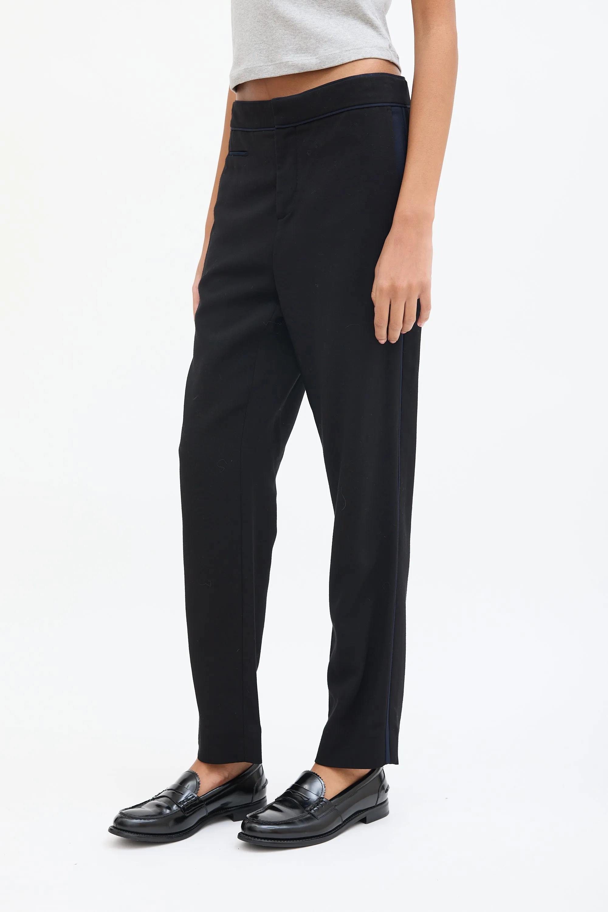 Black & Navy Tuxedo Slim Trouser