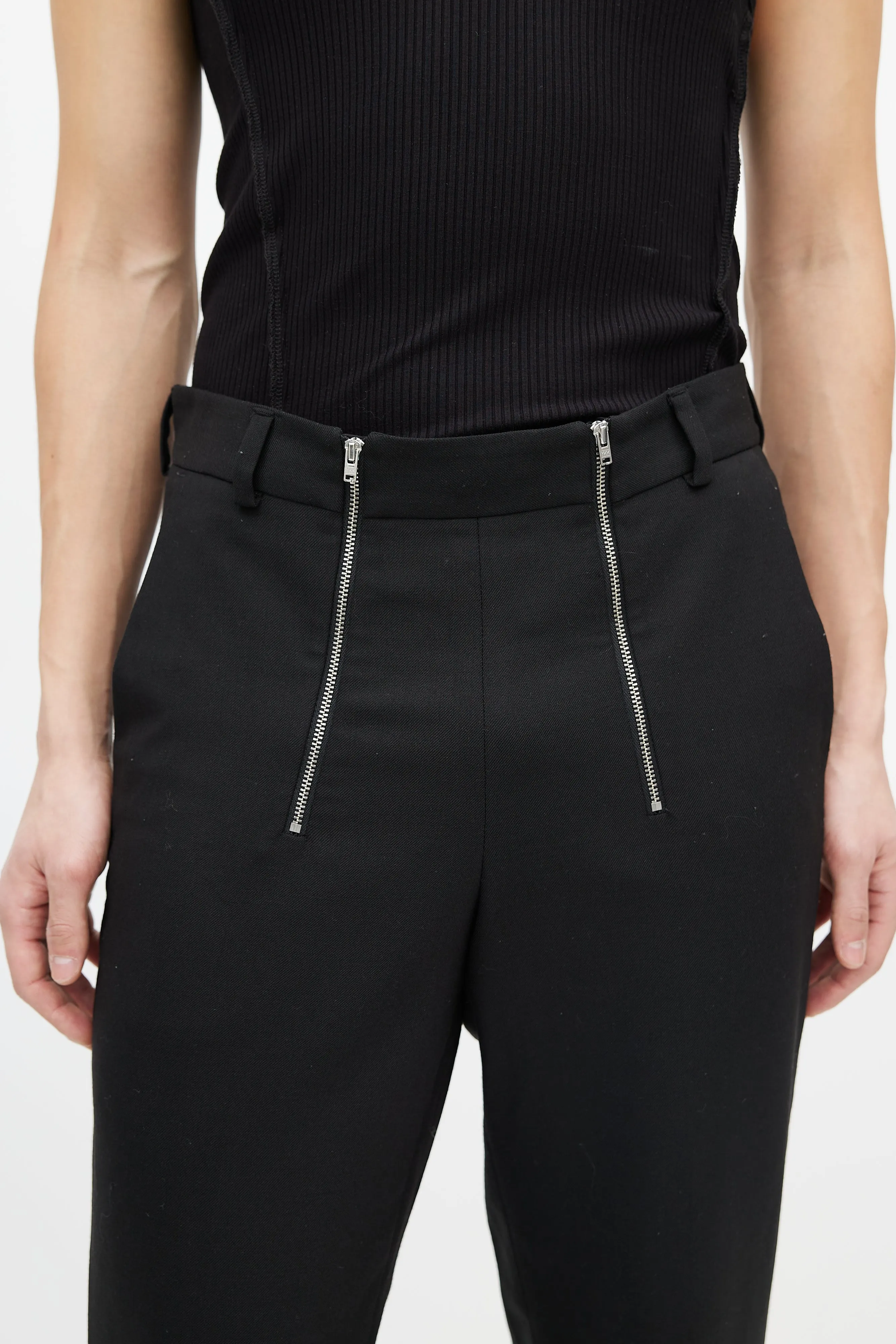 Black Slim Zip Trouser