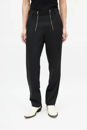 Black Slim Zip Trouser