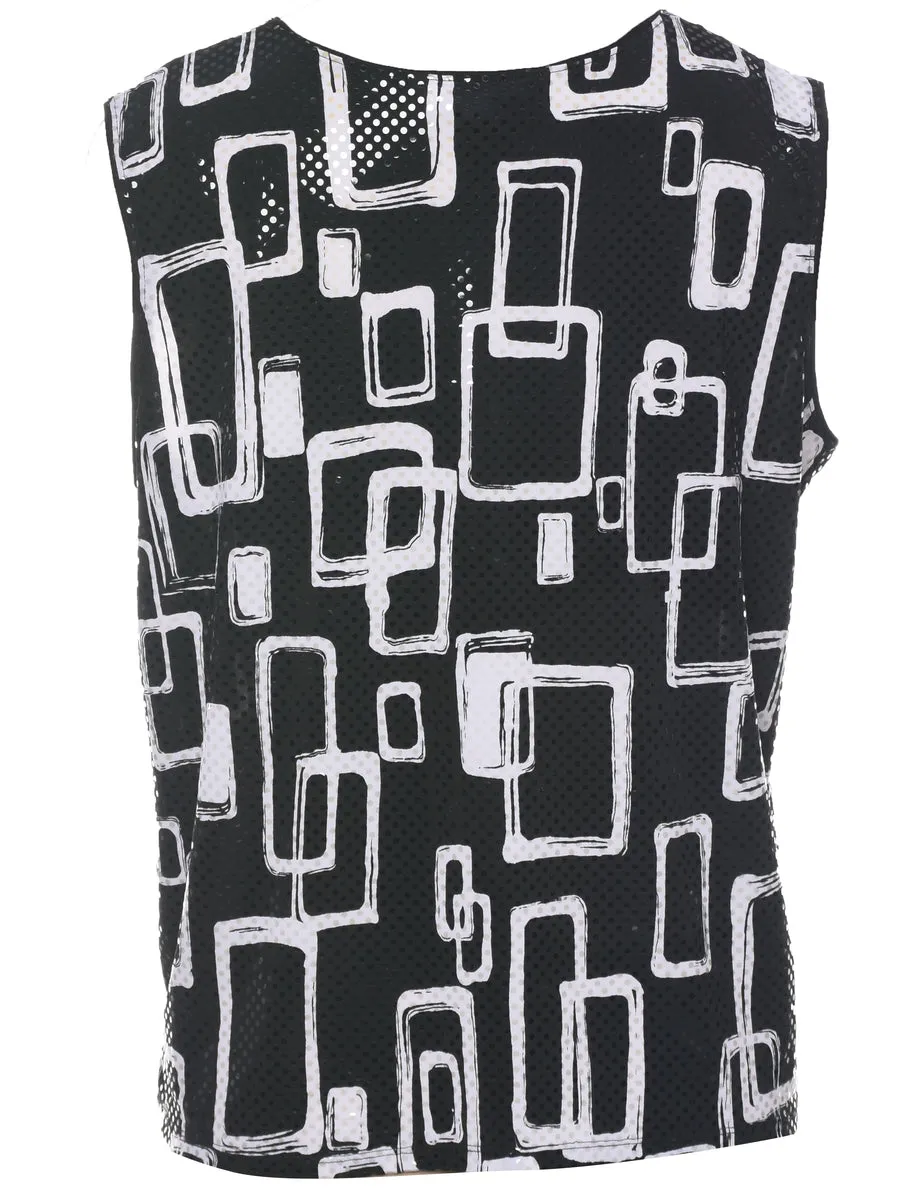 Geometric Evening Top - L