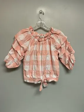 Habitual Size 14 Pink & White Cotton Big Girls Blouses & Button Downs