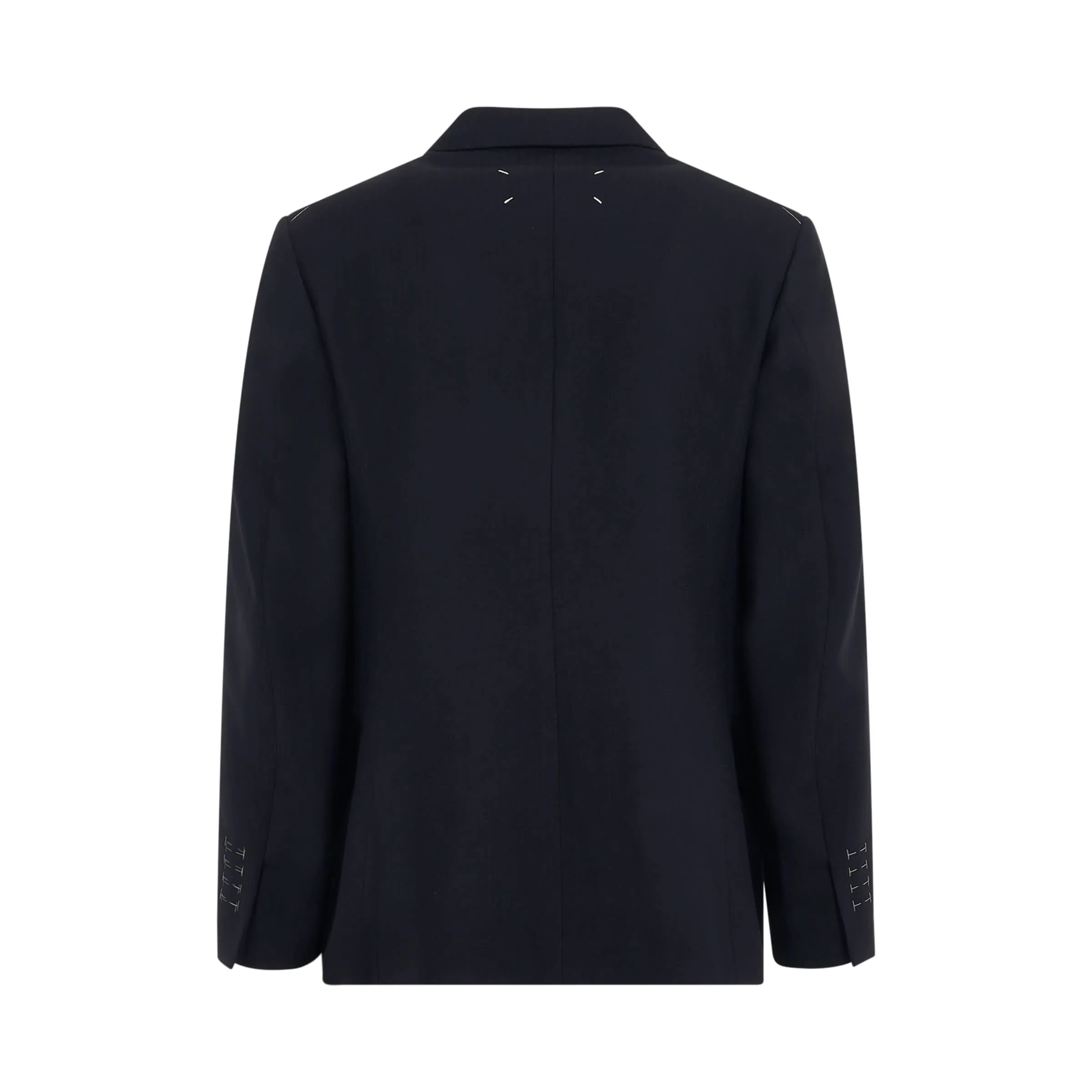 Herringbone Wool Jacket in Navy