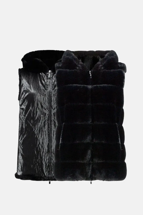 JOSEPH RIBKOFF PUFFER VEST IN BLACK