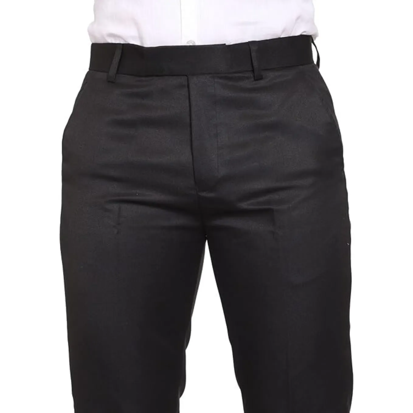 Men's Casual Trousers | Slim Fit Formal Pants for Men | Stylish Trousers for Men | Comfortable Office Wear Pants - Black - PANT_2XL