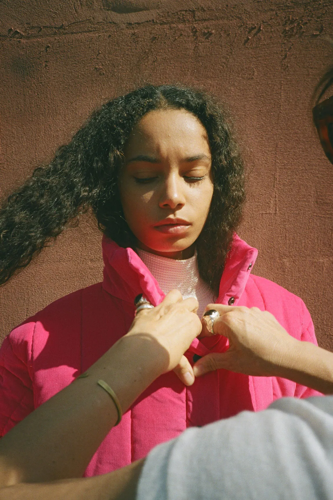 Pink Corduroy Puffer Coat