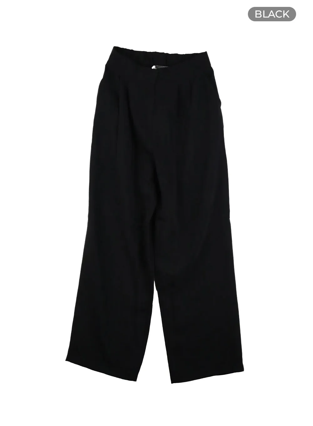 Pintuck Solid Wide-Fit Trousers OY413