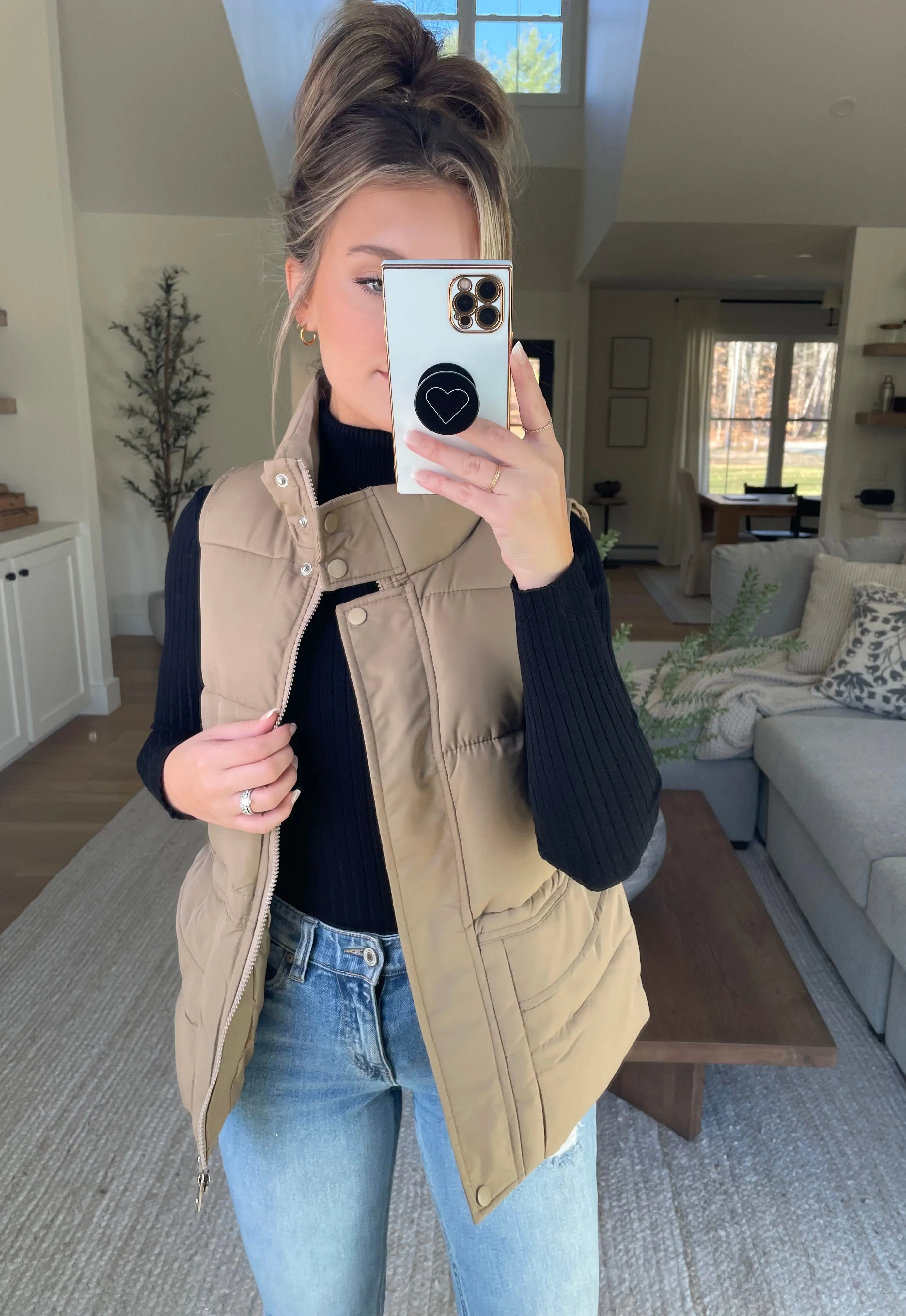 Posh Puffer Vest // Khaki