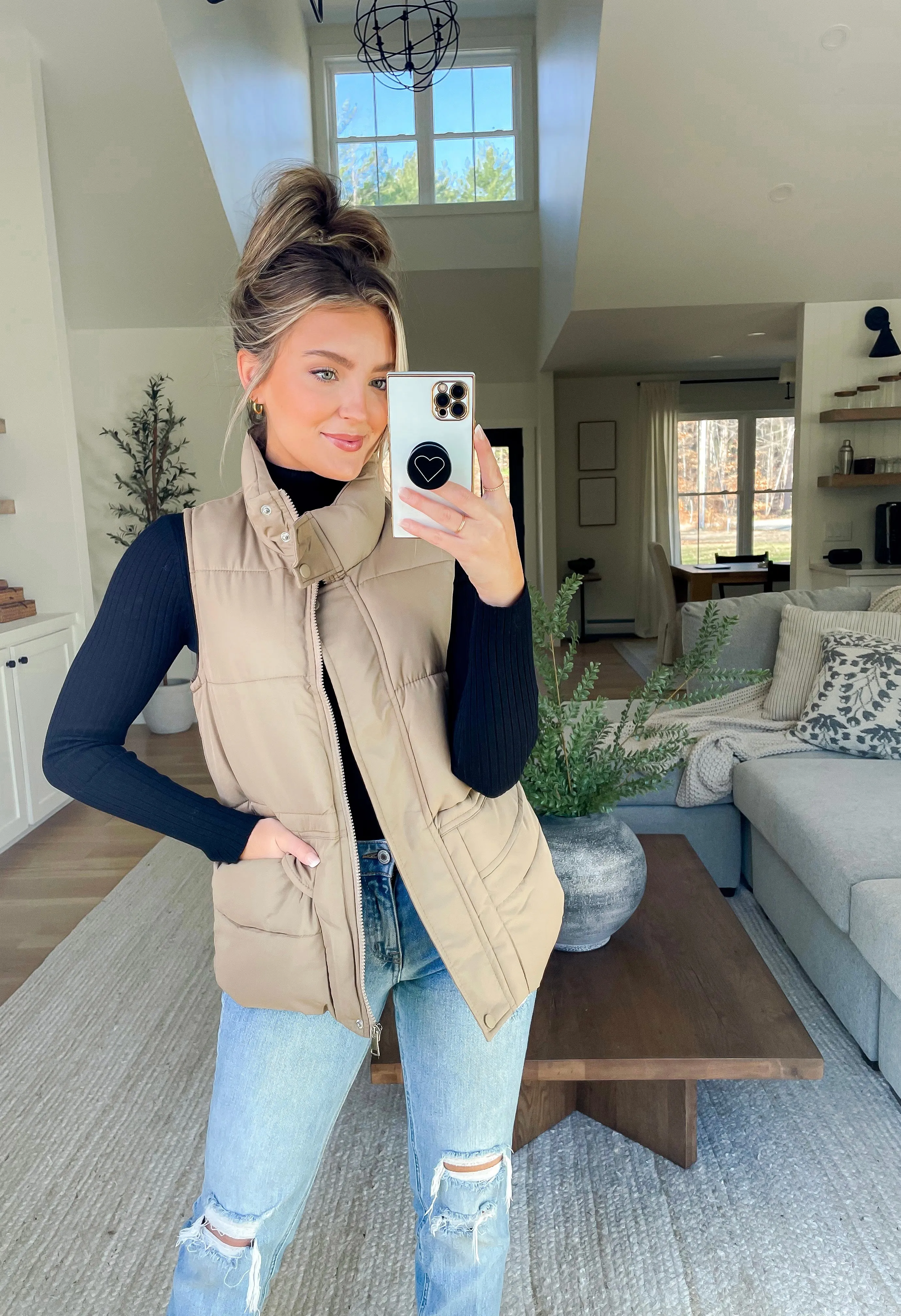 Posh Puffer Vest // Khaki