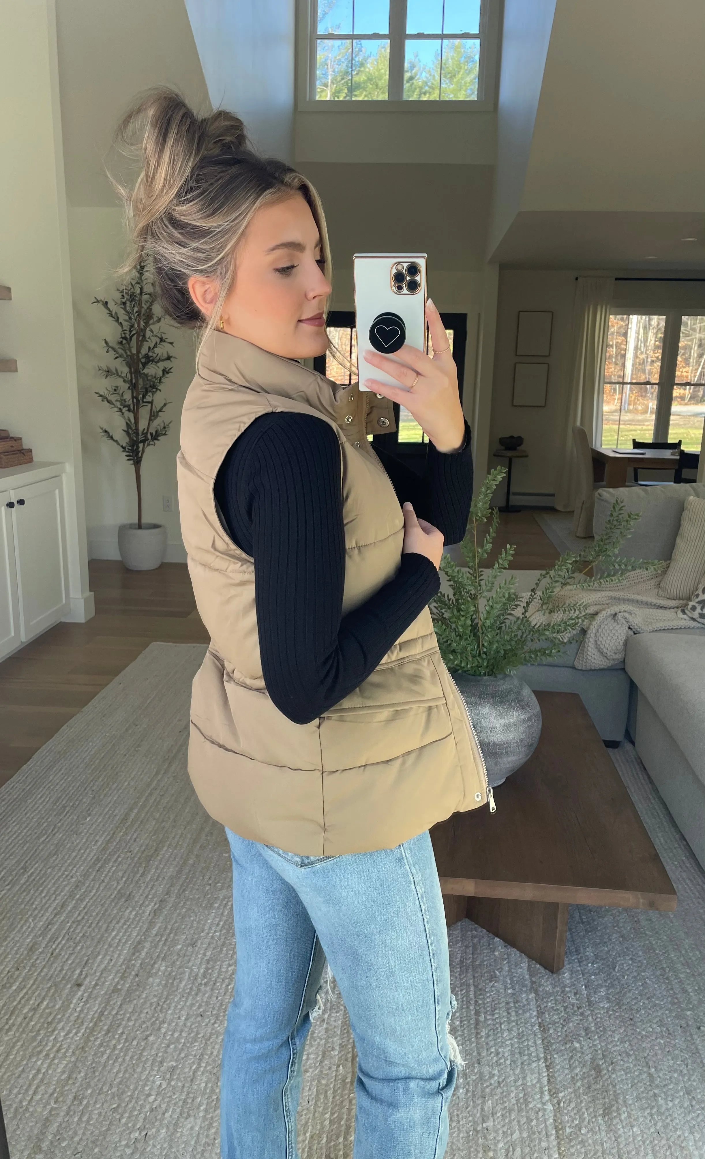 Posh Puffer Vest // Khaki