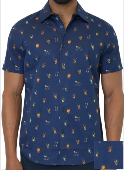 Shots! Cocktails S/S Button Down