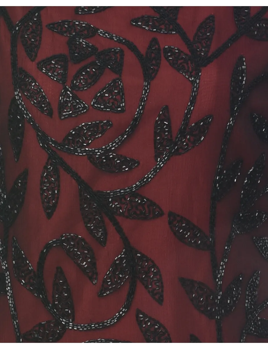 Silk Beaded Evening Top - XS