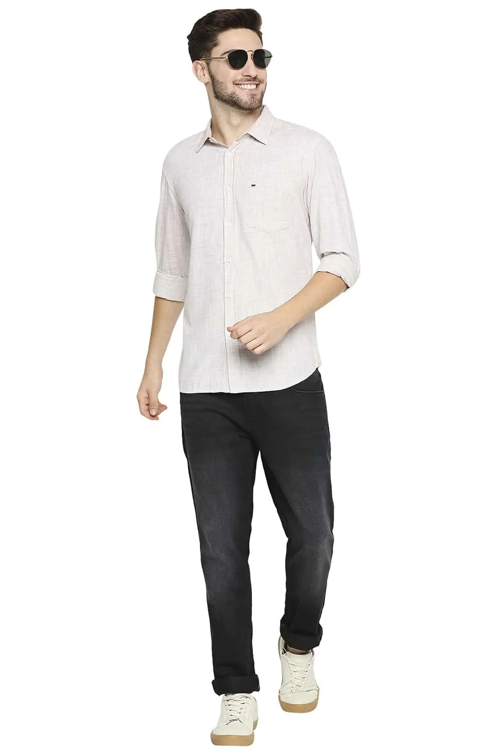 Slim Fit Slub Twill Stripe Shirt