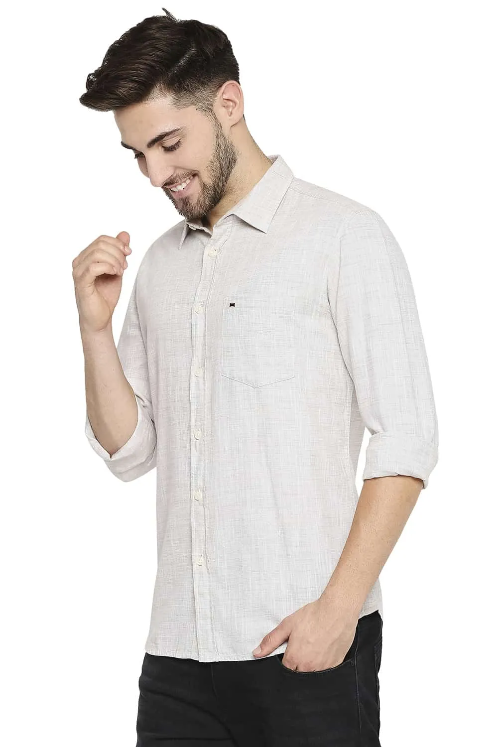 Slim Fit Slub Twill Stripe Shirt