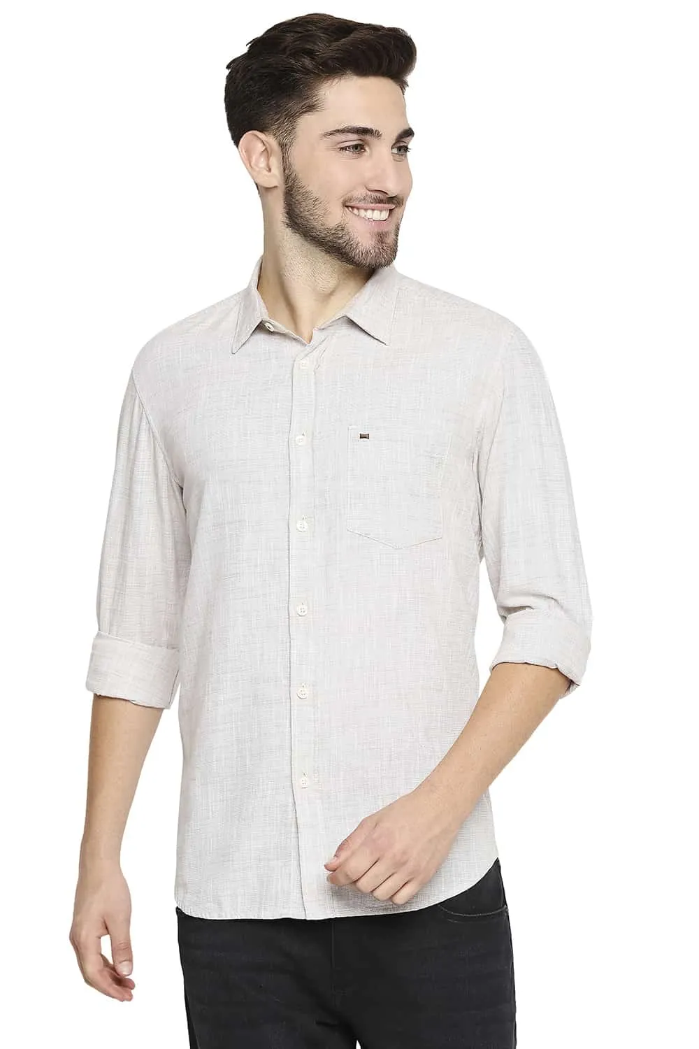Slim Fit Slub Twill Stripe Shirt