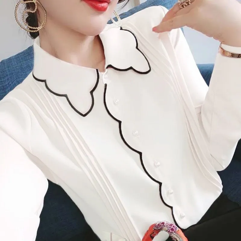 Women's Long Sleeve Solid Color Shirts & Blouses 333679